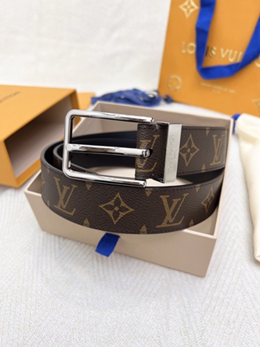 LV頂級原單 老花皮帶 寬3.5CM-6