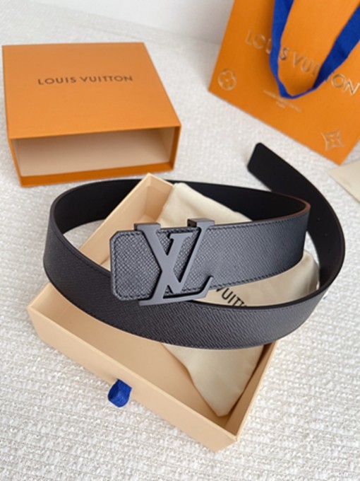 LV 雙面平滑扣掌紋牛皮皮帶 腰帶-2