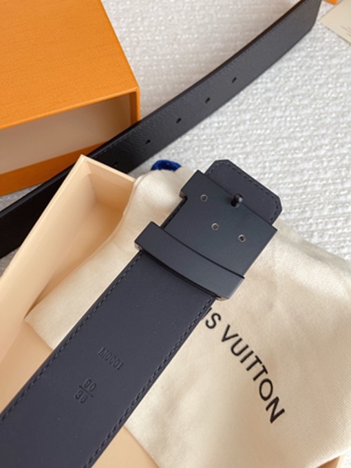 LV 雙面平滑扣掌紋牛皮皮帶 腰帶-3