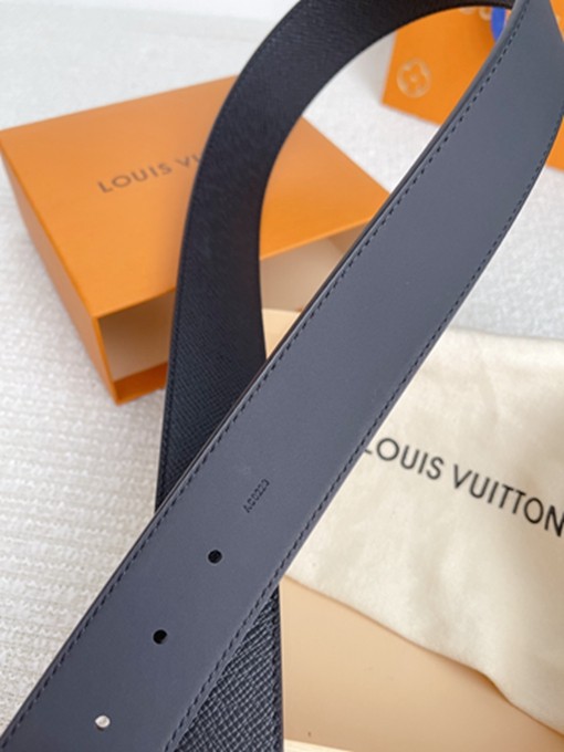 LV 雙面平滑扣掌紋牛皮皮帶 腰帶-6