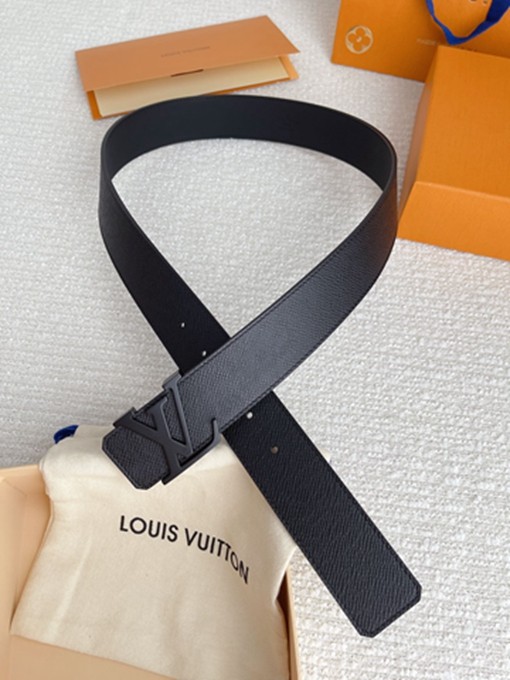 LV 雙面平滑扣掌紋牛皮皮帶 腰帶-7