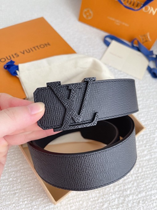 LV 經典款 亞克色鋼扣掌紋牛皮皮帶 腰帶-2
