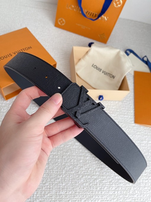 LV 經典款 亞克色鋼扣掌紋牛皮皮帶 腰帶-3
