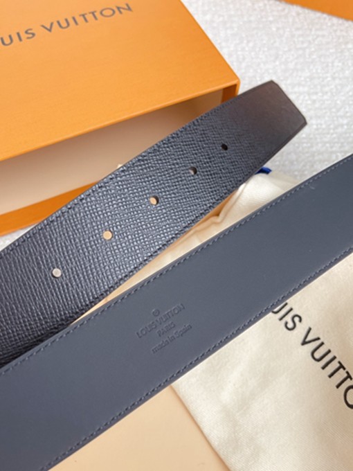 LV 經典款 亞克色鋼扣掌紋牛皮皮帶 腰帶-7