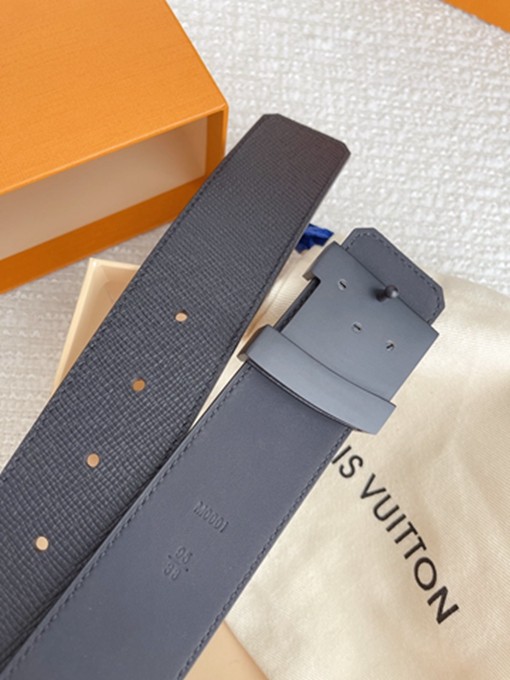 LV 經典款 亞克色鋼扣掌紋牛皮皮帶 腰帶-5