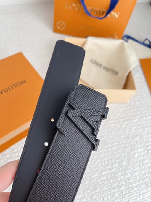 LV 經典款 亞克色鋼扣掌紋牛皮皮帶 腰帶-6