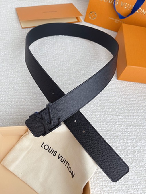 LV 經典款 亞克色鋼扣掌紋牛皮皮帶 腰帶-9