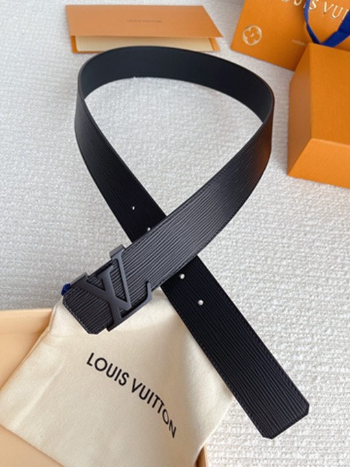 LV經典字母扣頭 水波紋腰帶 牛皮皮帶-9