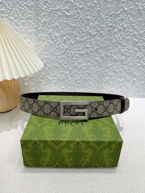 古馳 GG環形搭扣開合設計 Supreme帆布腰帶 寬3.5CM-2