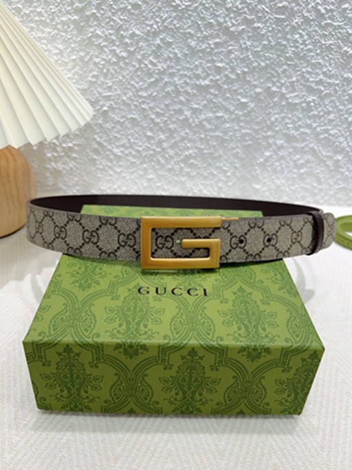 古馳 GG環形搭扣開合設計 Supreme帆布腰帶 寬3.5CM-10