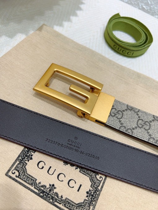 古馳 GG環形搭扣開合設計 Supreme帆布腰帶 寬3.5CM-18