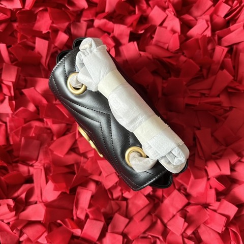 739682 GG Marmont方胖子迷你包包 黑色-7