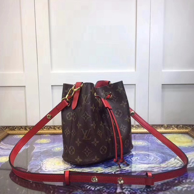 M44011 迷你 水桶包 Monogram帆布面料 紅色-3