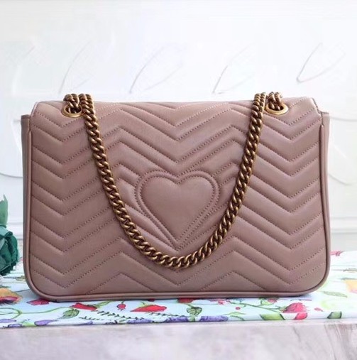 443496 Marmont 牛皮 斜背包 裸粉 31*19-2