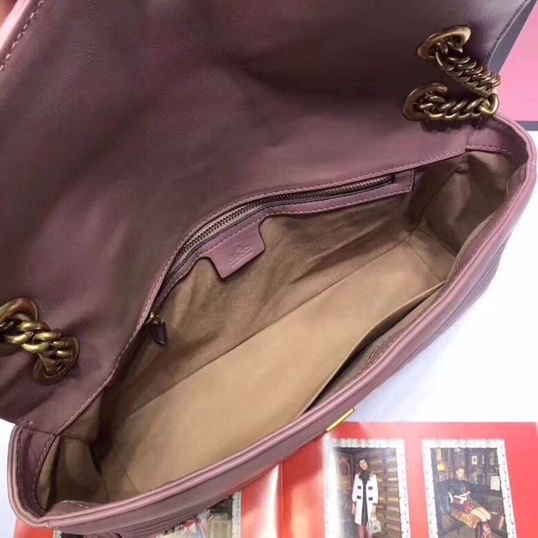 443496 Marmont 牛皮 斜背包 裸粉 31*19-5