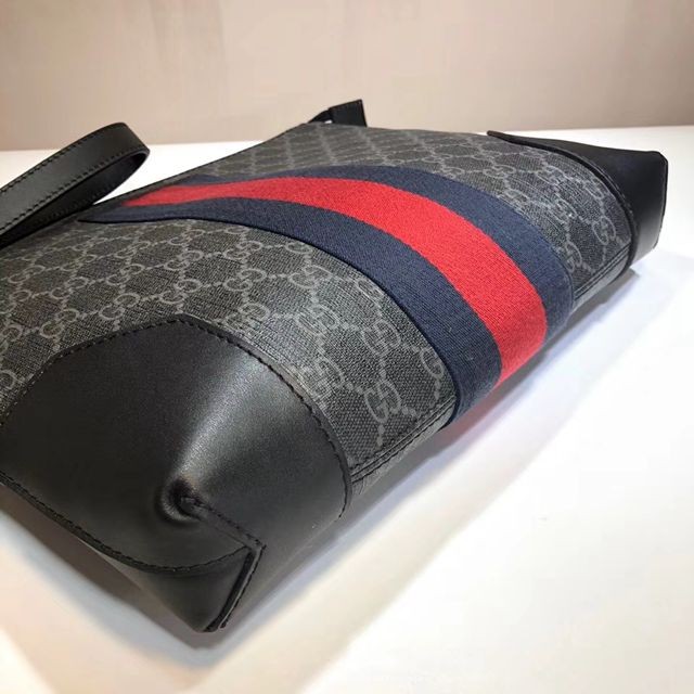 523603 原單黑色PVC黑色牛皮 手拿包-2
