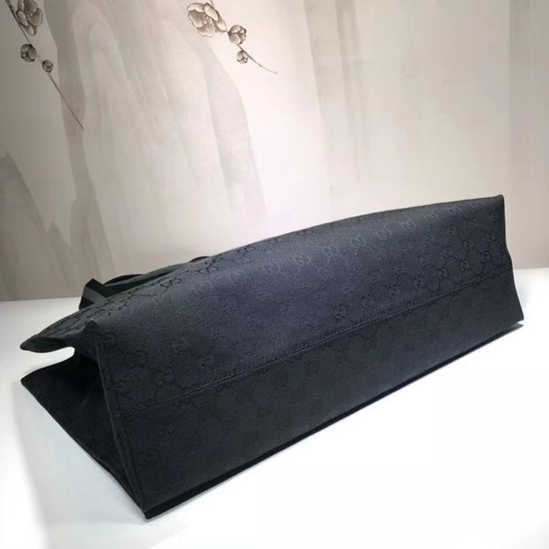 449176原單 F4F5R 系列 黑布黑色牛皮 購物袋 42x31cm-7