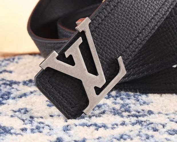 LV MADEinSpain 牛皮 十字紋 寬4cm-3