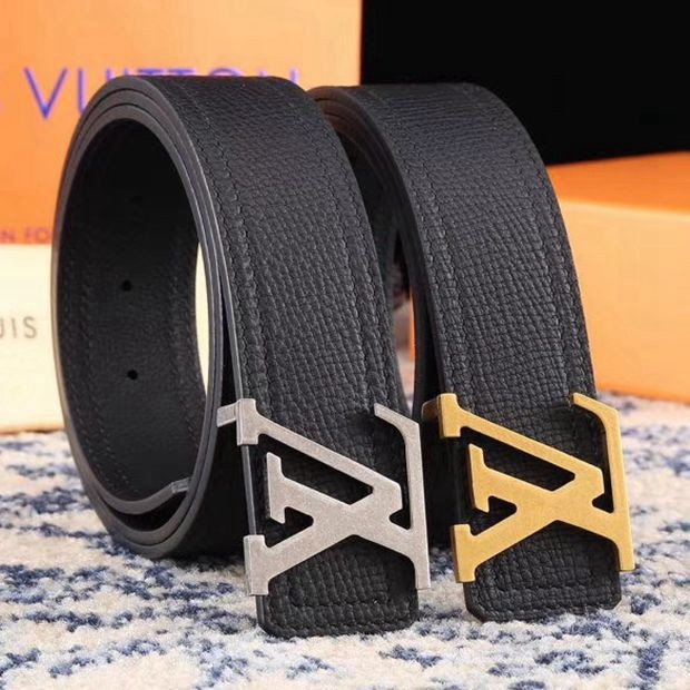 LV MADEinSpain 牛皮 十字紋 寬4cm