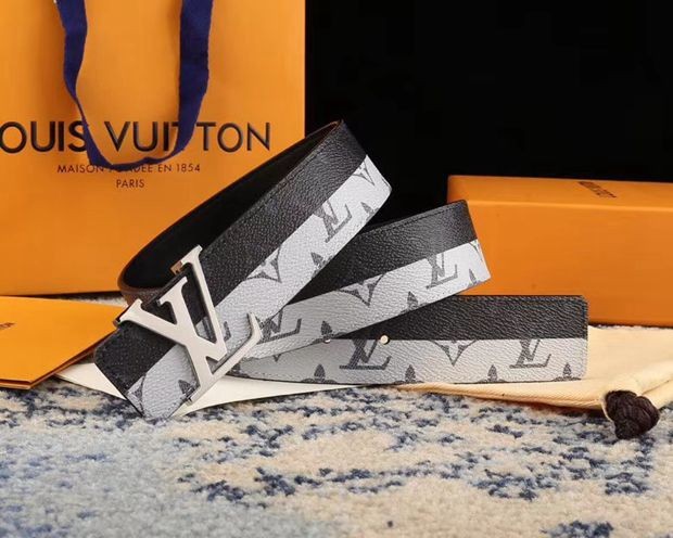 LV 內襯頭層小牛皮底 老花皮帶 寬4cm-2