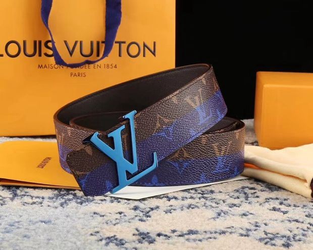 LV 內襯頭層小牛皮底 老花皮帶 寬4cm-3