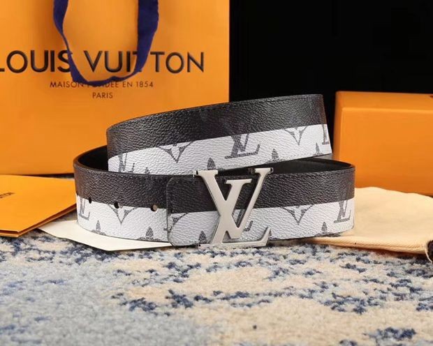 LV 內襯頭層小牛皮底 老花皮帶 寬4cm-7