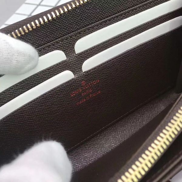 N60015 咖啡格拉鍊長夾 原單 19x10.5cm-3