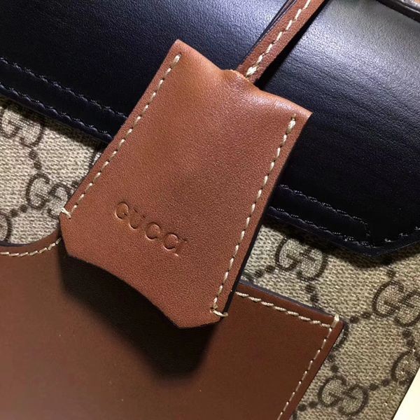 453188原單咖啡PVC 黑 棕牛皮 Padlock 具有結構感的小號手提包  28x19x11cm-7