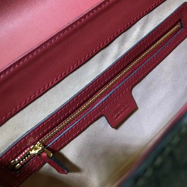 453188原單咖啡PVC 大紅 玫紅牛皮 Padlock 具有結構感的小號手提包  28x19x11cm-8