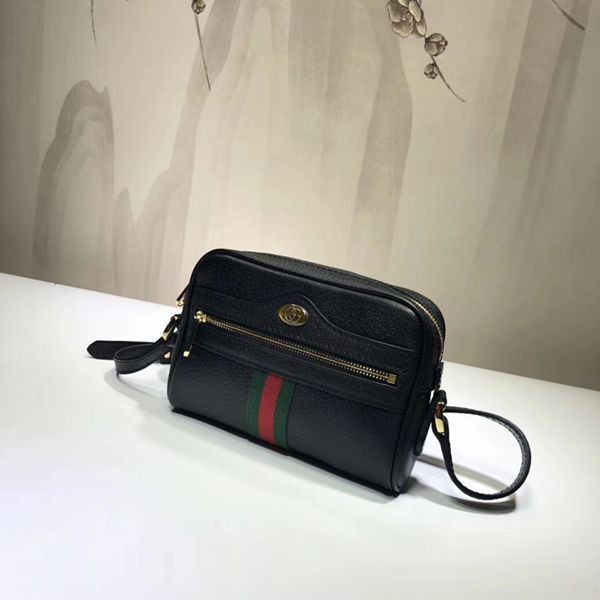 517350原單黑色牛皮 Supreme Ophidia系列 迷你斜挎包 18.5x13x6cm-2