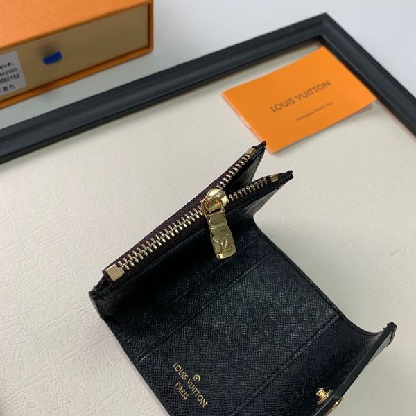M60168 老花 黑色 ZOE 短夾 9.5x7.5cm-3