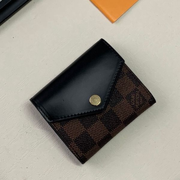 M60168 咖啡格 黑色 ZOE 短夾 9.5x7.5cm