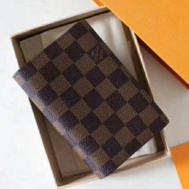 M60181 Monogram帆布旅遊證件套 咖啡格 10x14cm-3