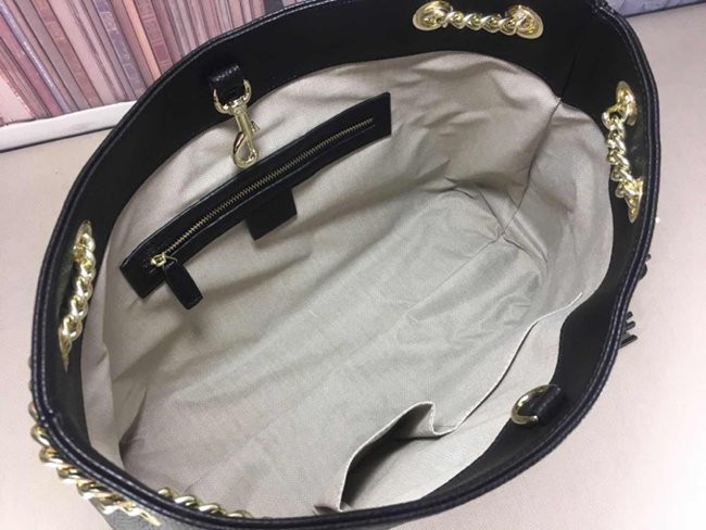 308982黑色牛皮 肩背包 底長38x高27x側寬14cm-3