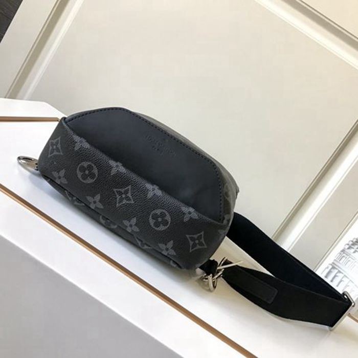 41719 AVENUE 單肩包 黑花 黑色牛皮飾邊-6