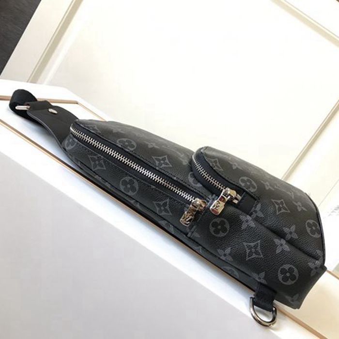 41719 AVENUE 單肩包 黑花 黑色牛皮飾邊-7