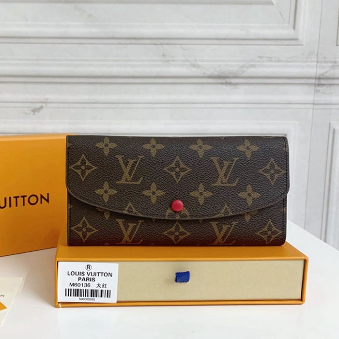 lv m60136 老花系列紅色長夾