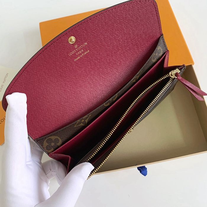 lv m60136 老花系列紅色長夾-2