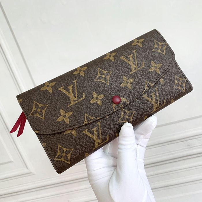 lv m60136 老花系列紅色長夾-4
