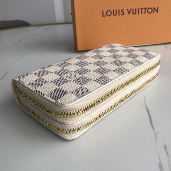 M61723 雙拉鍊長夾 白格 19x10x4cm-4