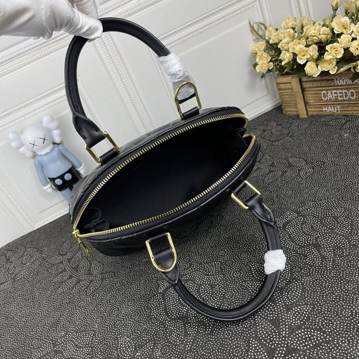 M59822 全皮 ALMA BB 貝殼包 黑色 24.5x18x12cm-2