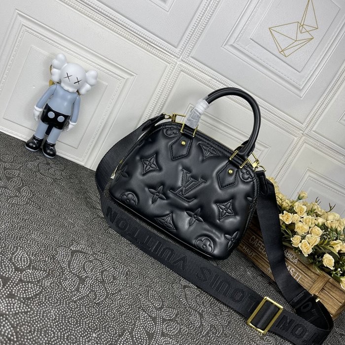 M59822 全皮 ALMA BB 貝殼包 黑色 24.5x18x12cm-4