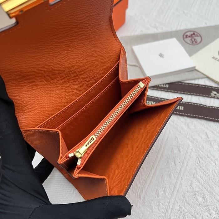 Hermes Constance 537手掌紋牛皮 14*12cm橙色-2