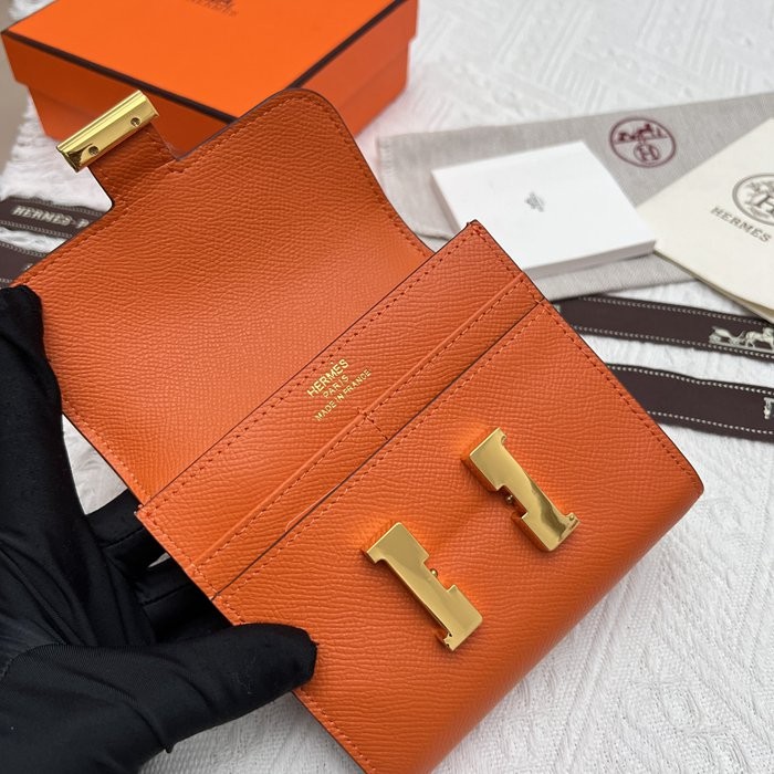 Hermes Constance 537手掌紋牛皮 14*12cm橙色-3