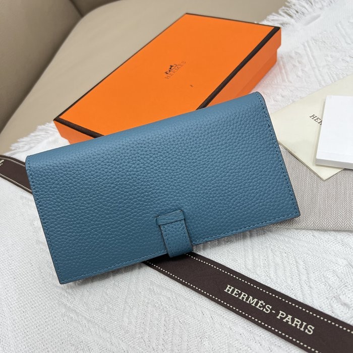 愛馬仕Hermes 中蘭牛皮內拉鏈口袋豎款錢包 9X17.5 CM-3