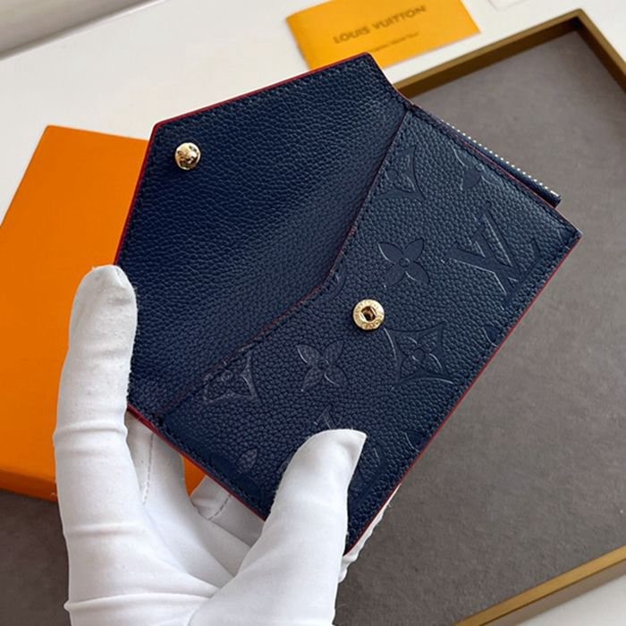 M69431 Recto Verso 卡片夾 深藍色全皮壓花 13x9.5x2.5cm-3