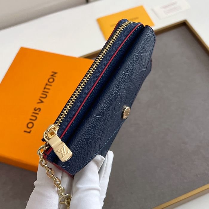 M69431 Recto Verso 卡片夾 深藍色全皮壓花 13x9.5x2.5cm-5