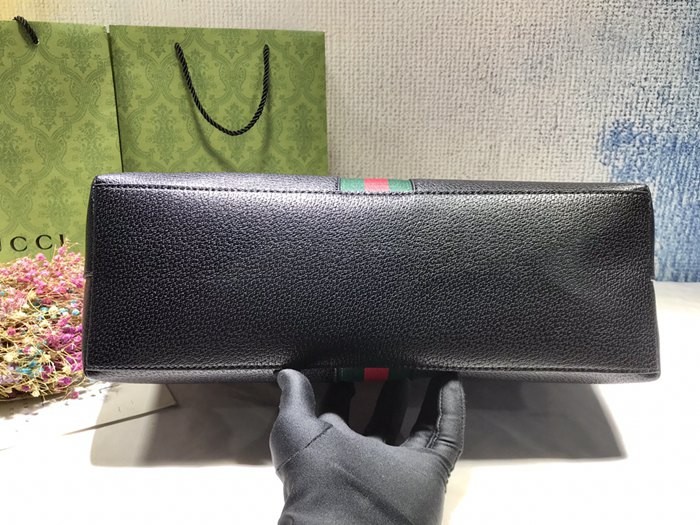 631685 大號 Ophidia 購物袋 黑色全皮 38x28x14cm-5