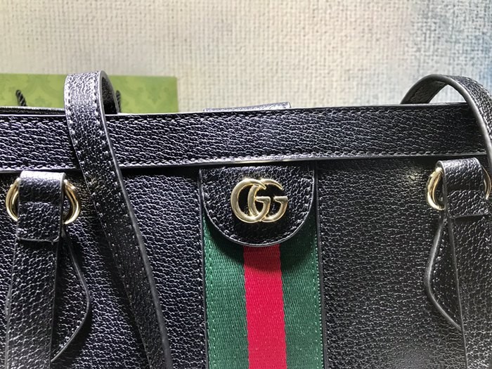 631685 大號 Ophidia 購物袋 黑色全皮 38x28x14cm-4