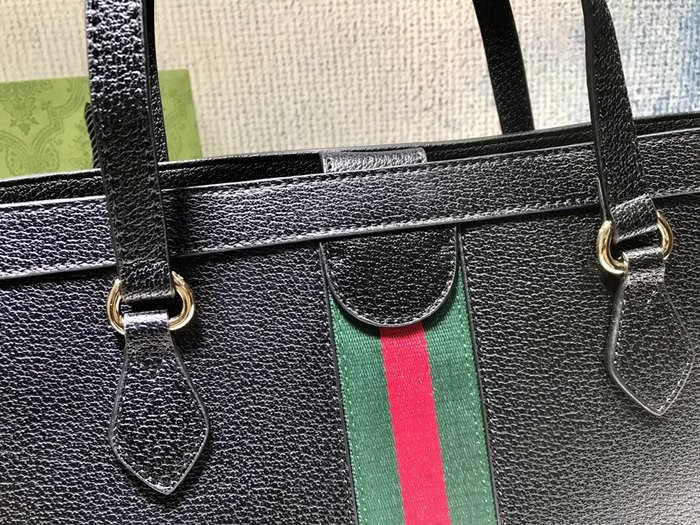 631685 大號 Ophidia 購物袋 黑色全皮 38x28x14cm-6